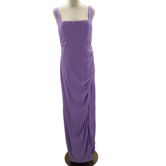 LULU'S  L Glamorous Disposition Lavender Ruched Bridesmaid Maxi Dress - Picture 2 of 9
